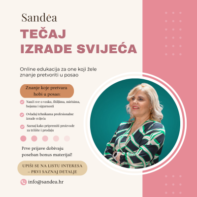 Tečaj izrade svijeća (online) – SANDEA Sandéa - 1 - Tečaj izrade svijeća za početnike i ambiciozne kreativce. U online tečaju s Tečaj izrade svijeća (online) – SANDEA Sandéa - 1 - Tečaj izrade svijeća za početnike i ambiciozne kreativce. U online tečaju s