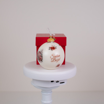 Božićna kugla svijeća – Sretan Božić Sandéa - 3 - Elegantna božićna svijeća u obliku kugle izrađena je od prirodnog voska od ul