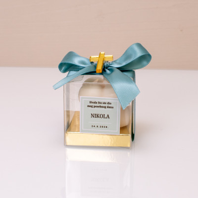 Mini Bubbles, 01 – dekorativna svijeća Sandéa - 1 - Svijeća Mini Bubbles je mala dekorativna svijeća kockastog oblika, namijenj