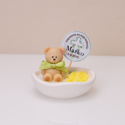 Tiny Teddy Bowl – svijeća zahvalnica za krštenje Sandéa - 1 - Tiny Teddy Bowl je nježna i simbolična svijeća zahvalnica za kršt