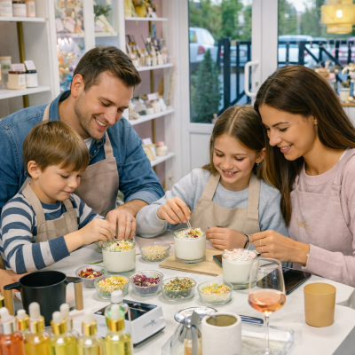 Radionica izrade svijeća: Roditelj i dijete (5+ godina) Sandéa - 1 - Kreativna i topla radionica za roditelje, djecu, bake, dje