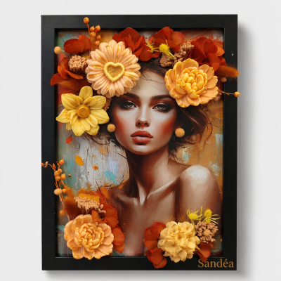 Golden Muse Frame – dekorativni okvir s cvjetovima od voska Sandéa - 1 - SANDEA Golden Muse Frame jedinstveni je dekorativni ok