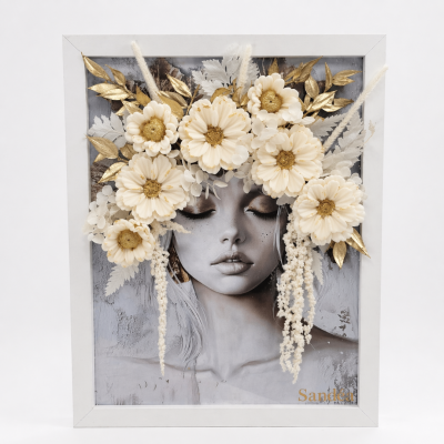 Golden Silence Frame – dekorativni okvir s cvjetovima od voska Sandéa - 1 - SANDEA Golden Silence Frame dekorativni je okvir ko