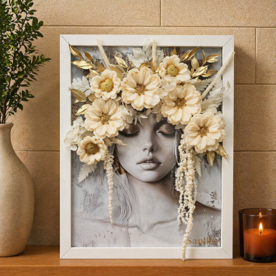 Golden Silence Frame – dekorativni okvir s cvjetovima od voska Sandéa - 2 - SANDEA Golden Silence Frame dekorativni je okvir ko